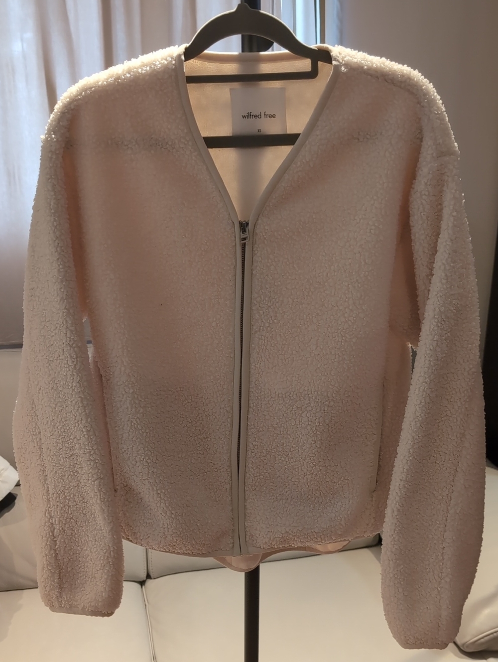 Wilfred Cream Sherpa Zip-Up Jacket